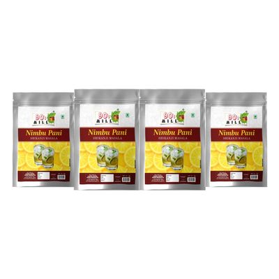 90's MILL Nimbu Sharbat-e-Khass/Nimbu Pani/Shikanji Masala|India's Popular Summertime Drink Masala Shikanji/Lemonade/Nimbu Pani/Lemon Water/Lemon shikanji/Shikanji soda Masala-190Gx4Pk
