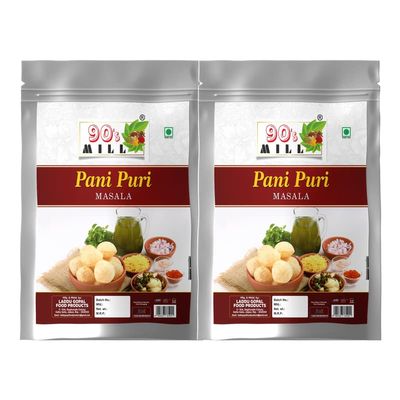 90's MILL Rajasthani Traditional Pani Puri Masala/Marwari Gol-Gappa Masala/Jal-Puri Masala Natural And Fresh/Jaipur Street Food Golgappe Pani Puri Masala/Tasty Spicy Tangy Masala-480Gx2Pk