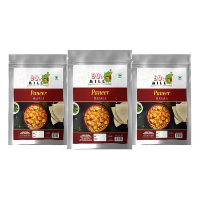 90's MILL Authentic Dum Paneer Kali Mirch Masala/Mughlai Shahi Kali Mirch Dum Paneer Masala Natural And Fresh/Restaurant-Style Dum Paneer Masala/Creamy and Spicy Paneer Masala-240Gx3Pk