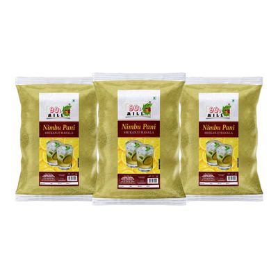 90's MILL Shikanji Masala (Nimbu Pani Masala) | India's Popular Summertime Drink Shikanji/Shikanjbeen/Nimbu Pani/Lemon Water Masala Natural And Fresh Authentic Spice Blend Masala-80Gx3Pk