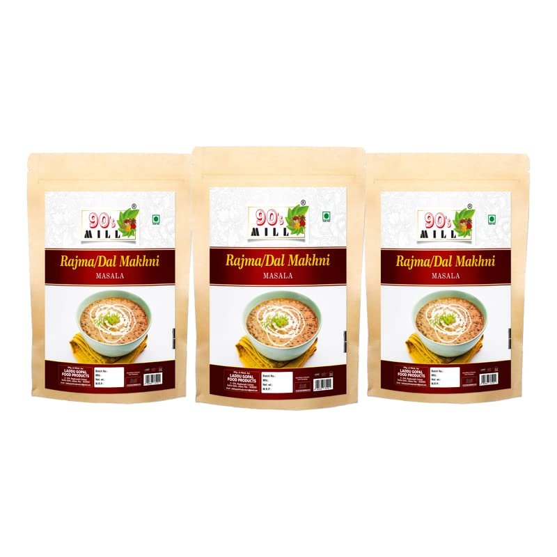 90's MILL Amritsari Dal Makhani Rajma Masala||Dhabe Wala Rajma Dal Makhani Ka Masala||Punjabi Cuisine Creamy Dal Makhani/Rajma Masala Natural And Fresh Authentic Spice Blend-150Gx3Pk