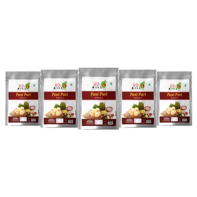 90's MILL Panipuri Pani Puri/Phuchka/Paani Patashi Masala|Fulki/Pani ke Batashe/Padake ka Masala|Golgappa Gup-chup/Phuska/Puska Masala Natural Fresh Delicious Tasty And Tangy-150Gx5Pk