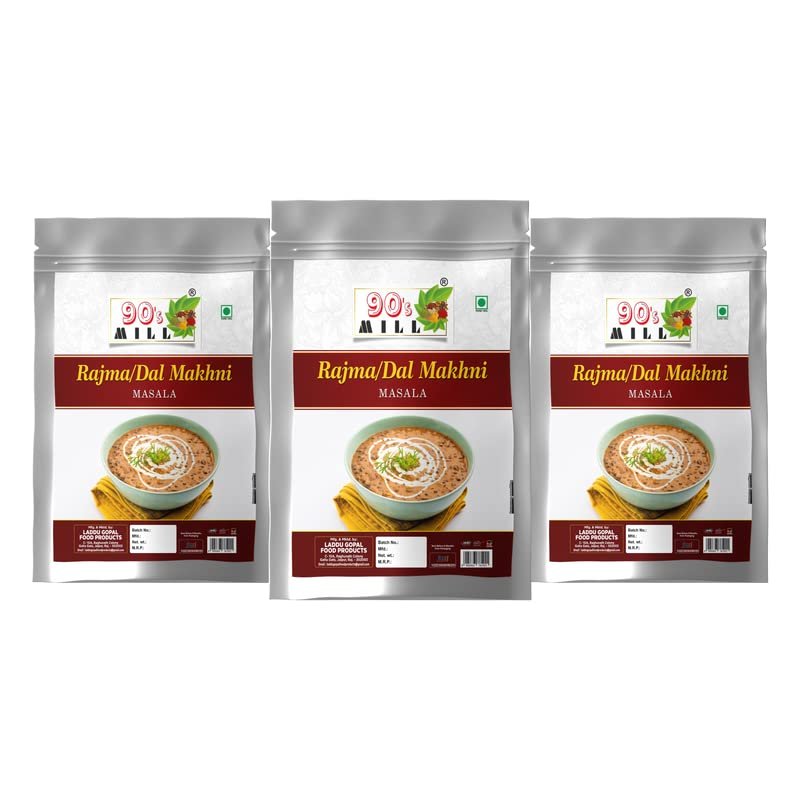 90's MILL Ludhiana Special Rajma Dal Makhani Masala||Dhabe Wala Rajma Dal Makhani Ka Masala||Maharana's Classic Creamy Rajma Dal Makhani Masala Natural And Fresh Authentic Spice Blend-80Gx3Pk