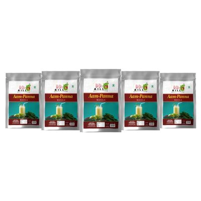 90's MILL Marwadi Green Mango/Kairi Panha/Aam Panna Masala Natural Fresh/Aam Panna Masala/Aam Jhora Masala/Rajasthani Summer Drink|Unripe (Green) Mango Drink Sherbet Masala-80Gx5Pk