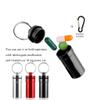 Aluminum Keychain Pill Box with CarabinieriAir Tight Metal Pill ContainerWaterproof Pill Organizers for Outdoor CampingTravel view 3