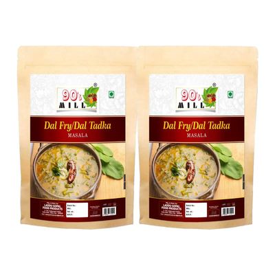 90's MILL Old Delhi Dhabba Dal Tadka/Dal Fry Masala Powder, Easy to Use Dal Fry/Dal Tadka Masala|Perfect Blend of Authentic Handpicked Spices|Shahi Kadai Dal Fry/Dal Tadka Masala-150Gx2Pk