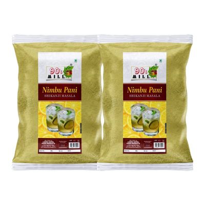 90's MILL Shikanji Masala (Nimbu Pani Masala) | India's Popular Summertime Drink Shikanji/Shikanjbeen/Nimbu Pani/Lemon Water Masala Natural And Fresh Authentic Spice Blend Masala-240Gx2Pk