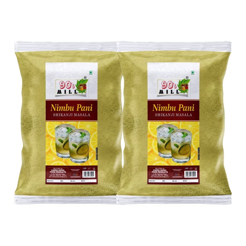90's MILL Shikanji Masala (Nimbu Pani Masala) | India's Popular Summertime Drink Shikanji/Shikanjbeen/Nimbu Pani/Lemon Water Masala Natural And Fresh Authentic Spice Blend Masala-240Gx2Pk