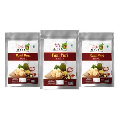 90's MILL Rajasthani Traditional Pani Puri Masala/Marwari Gol-Gappa Masala/Jal-Puri Masala Natural And Fresh/Jaipur Street Food Golgappe Pani Puri Masala/Tasty Spicy Tangy Masala-190Gx3Pk