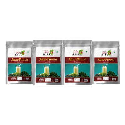 90's MILL Marwadi Green Mango/Kairi Panha/Aam Panna Masala Natural Fresh/Aam Panna Masala/Aam Jhora Masala/Rajasthani Summer Drink|Unripe (Green) Mango Drink Sherbet Masala-80Gx4Pk