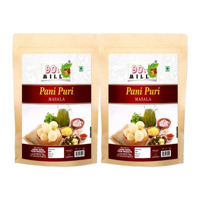 90's MILL Authentic Pani Puri Masala/Shahi Gol-Gappa Masala/Jal-Puri Masala Natural And Fresh/Street Food Golgappe Pani Puri Masala/Tasty Delicious Spicy Chatpata Masala-150Gx2Pk