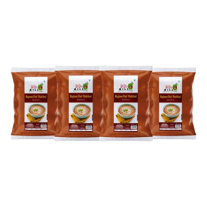 90's MILL Lucknowi Nawabi Dal Makhani/Rajma Masala||Restaurant Style Rajma Dal Makhani Masala||Maharaja Creamy Dal Makhani/Rajma Masala Natural And Fresh Authentic Spice Blend-80Gx4Pk
