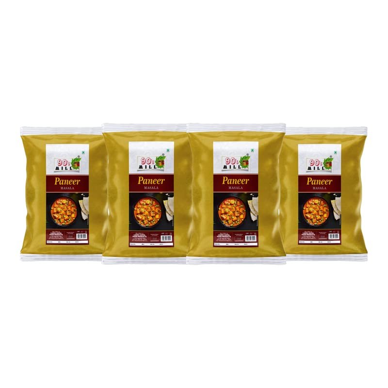 90's MILL Paneer Makhani Masala Easy & Tasty Paneer Makhani Sabzi/Sabji Masala|Handcrafted Paneer Masala/Spice Up Your Panir Sabzi with Delicious Paneer Masala|Delicious Masala-240Gx4Pk