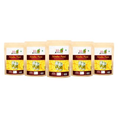 90's MILL Pahari Nimbu Pani/Shikanji Masala/India's Popular Summertime Drink Masala Shikanji/Limbu sarbat/Nimbu Pani/Lemon Water/Lemon Soda Masala Natural And Fresh Authentic-190Gx5Pk