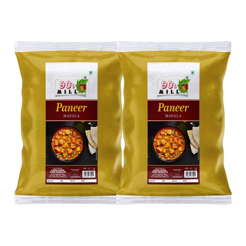 90's MILL Paneer Makhani Masala Easy & Tasty Paneer Makhani Sabzi/Sabji Masala|Handcrafted Paneer Masala/Spice Up Your Panir Sabzi with Delicious Paneer Masala|Delicious Masala-150Gx2Pk