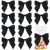 AIMUDI Black Satin Ribbon Twist Tie Bows for Treat Bags 4.5" Pre-Tied Black Bows for Christmas Tree Black Ribbon Bows for Crafts Premade Bows for Gift Wrapping Baby Shower Party Favors - 36 PCs view 1