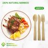 Bamboo G 100% Bamboo Forks - Disposable Utensils, Biodegradable, and Compostable, Reusable or Disposable Cutlery for Weddings, Camping, Picnics, Parties, Pack of 100-6.7" view 3