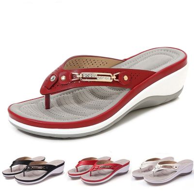 Orthopedic Sandals Orthotic Flip Flops for Women with Arch Support Plantar Fasciitis Sandals for Flat Feet Comfortable Walking Orthopedic Thong Sandals Orthopedic Sandals ( Color : Red , Size : 8 US )