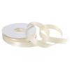 MECCANIXITY 5/8 Inch 50 Yard Satin Ribbon Grosgrain Thin Solid Silk Wedding Bouquet Ribbon for Valentine's Day Gift Wrapping Cake Box Bows Cream White view 1