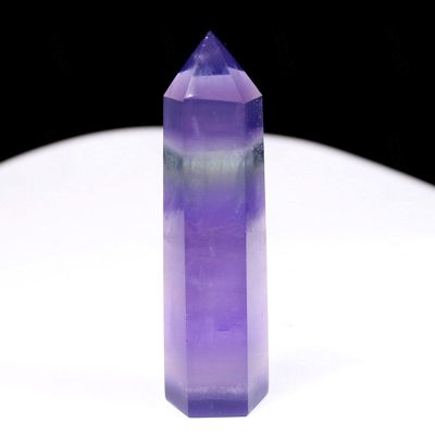 DECORN Healing Crystals Wands 3.2in Natural Hexagonal Single Pointed Tower Pocket Crystal Polished Tumbled Stones Reiki Energy Balancing Meditation Therapy Gift,Blue Violet Fluorite