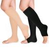 Open Toe Compression Socks 15-20 mmHg for Women and Men Knee High Toeless Circulation Compression Stockings(BN X/L) view 1