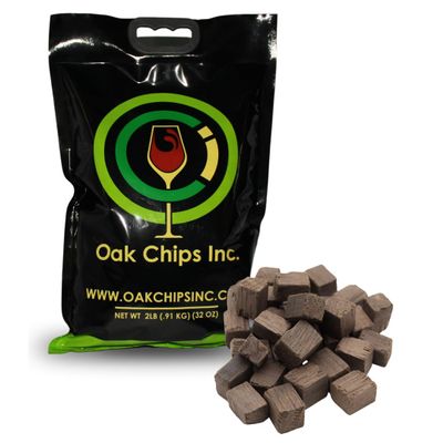 Oak Chips Inc. French Oak Cubes for Brewing - Medium Plus Toast - 2 lbs - Perfect for Aging Wines, Spirits, Beer, and More!