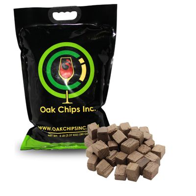 Oak Chips Inc. French Oak Cubes for Brewing - Medium Toast - 5 lbs - Perfect for Aging Wines, Spirits, Beer, and More!