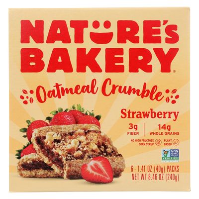 Nature's Bakery Strawberry Oatmeal Crumble Bars, 6 Counts, Vegan, Non GMO, 8.46 Ounces (Pack Of 6)