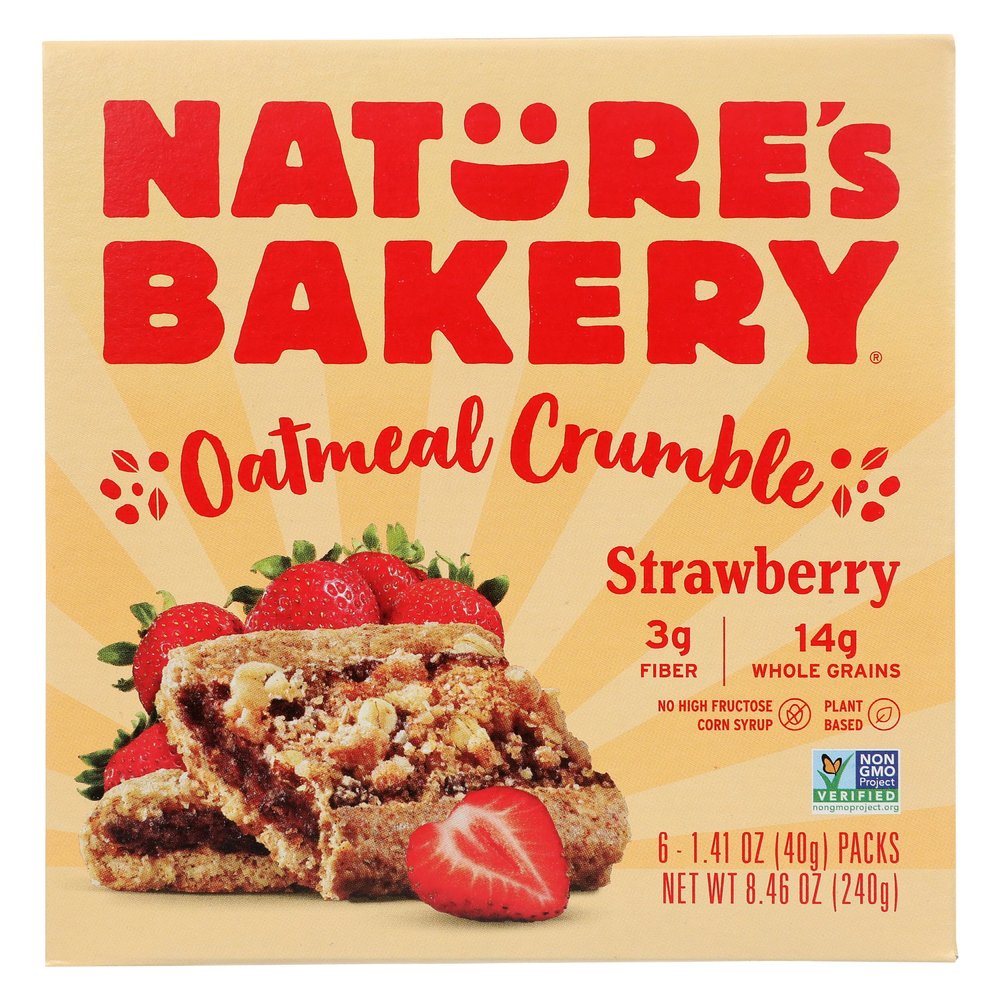 Nature's Bakery Strawberry Oatmeal Crumble Bars, 6 Counts, Vegan, Non GMO, 8.46 Ounces (Pack Of 6)