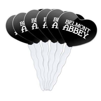Belmont Abbey College Secondary Logo Heart Love Cupcake Picks Toppers Decoration Set of 6