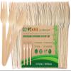 ECOSANX 120 PCs Wooden forks for eating 6.5" Splinter Free Compostable Forks, Eco-Friendly Wooden Cutlery set for Party & Outdoor, Disposable forks for Camping, Events & More view 1