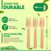 ECOSANX 120 PCs Wooden forks for eating 6.5" Splinter Free Compostable Forks, Eco-Friendly Wooden Cutlery set for Party & Outdoor, Disposable forks for Camping, Events & More view 2