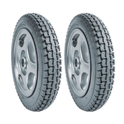 12 Inch Electric Wheelchair Replacement Rear Wheel Parts, PU Solid Tires, 12 1/22 1/4, Wheels Assembly, Grey, 1 Pair