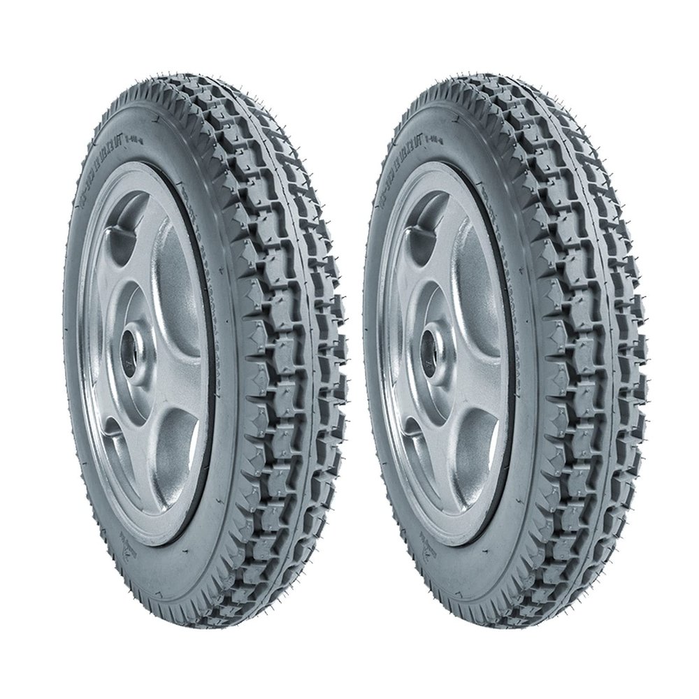 12 Inch Electric Wheelchair Replacement Rear Wheel Parts, PU Solid Tires, 12 1/22 1/4, Wheels Assembly, Grey, 1 Pair