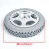 12 Inch Electric Wheelchair Replacement Rear Wheel Parts, PU Solid Tires, 12 1/22 1/4, Wheels Assembly, Grey, 1 Pair view 3