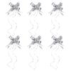 PATIKIL 2.2-inch Iridescent Pull Bows, 40 Pack Present Wrapping String Bows Ribbon Decorative Bow Tie for Wedding Party Birthday, Silver Tone view 1