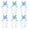 PATIKIL 2.8-inch Pull Bows, 40 Pack Present Wrapping String Bows Ribbon Gold Thread Style Decorative Bow Tie for Wedding Party Birthday, Light Blue view 1