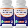 Vitamatic L-Carnitine Fumarate 1000 mg - 120 Vegetable Capsules (2 Bottles) view 1