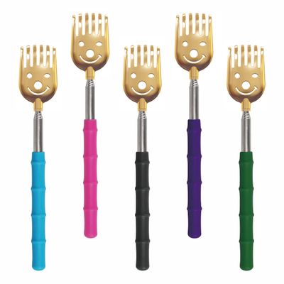 CERRXIAN 5 Pack Telescoping Back Scratcher, Portable Extendable Back Scratcher, Telescoping Metal Back Scratchers/Hand Massager with Soft Rubber Handles for Adults, Kids,Dogs