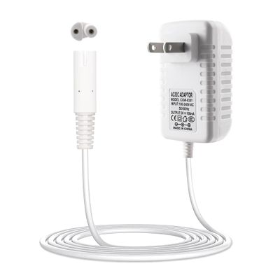 BXIZXD Replacement for Waterpik Charger, 2 Prong Adapter Compatible with WP360 WP360W WP462 WP462W WP450 WP450W Waterpik Water Flosser Charger Cord - 6.6ft (White)