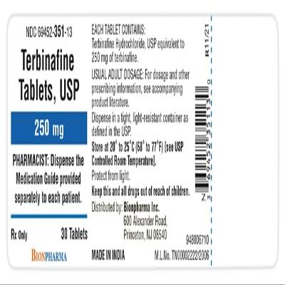 BIONPHARMA TERBINAFINE 250 MG TABLET (1 Tablet)