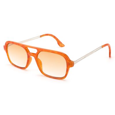 FEISEDY Reading Glasses for Women Men Vintage Square 70s Flat Aviator Sunglasses Anti Glare Eyestrain B2992 Orange 2.0x