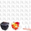 Amyhill 100 Pcs 5 oz Disposable Tea Cups Bulk Mini Plastic Tea Cup Bulk with Handle Hard Coffee Mug Reusable Square Espresso Mugs for Party Wedding (Clear) view 1