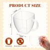 Amyhill 100 Pcs 5 oz Disposable Tea Cups Bulk Mini Plastic Tea Cup Bulk with Handle Hard Coffee Mug Reusable Square Espresso Mugs for Party Wedding (Clear) view 2