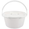 Healifty Commode Chair Commode Metal Bed pan Portable Chamber Stainless Steel Chamber Pot Urine Bucket with lid Women Potty urinals Pee Pot Urinal Pot White with Cover pp Elder Toiletries view 2
