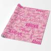 MyPupSocks Personalized Happy Birthday Deep Pink Wrapping Paper with Logo, Custom Name Gift Wrapping Paper Roll with Text for Friend Grandma Grandpa Birthday Wedding Christmas Gifts 58x23 5 Rolls view 2
