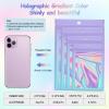 COQOFA 200 Pcs Smell Proof Resealable Mylar, Holographic Bags Packaging Bags with Clear Window, Food Storage Foil Pouch Sample Bags 4.1X6 IN Pink & Light Blue view 2