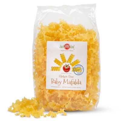 isiBisi Gluten-Free Baby Mafalda Pasta, 1.25 LB - Mini Lasagna Noodles Made With Corn and Rice Flour - Vegan, Non-GMO, Made in Italy