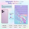 COQOFA 200 Pcs Smell Proof Resealable Mylar Bags, Holographic Bags Packaging Bags with Clear Window, Food Storage Foil Pouch Sample Bags for Eyelash, Lip Gloss, Gift 3X4.7 IN Pink&Light Blue view 2