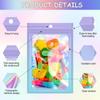 COQOFA 200 Pcs Smell Proof Resealable Mylar Bags, Holographic Bags Packaging Bags with Clear Window, Food Storage Foil Pouch Sample Bags for Eyelash, Lip Gloss, Gift 3X4.7 IN Pink&Light Blue view 3